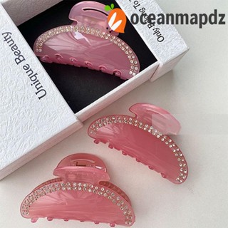 Oceanmapdz เจลลี่อะซิเตท พลอยเทียม กรดเพชร กิ๊บติดผมส่วนบุคคล สีชมพู เข้ากับทุกชุด สําหรับเด็กผู้หญิง