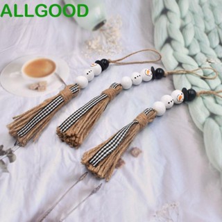 Allgoods จี้ลูกปัดไม้ ทรงกลม สีขาว สําหรับแขวนตกแต่งต้นคริสต์มาส