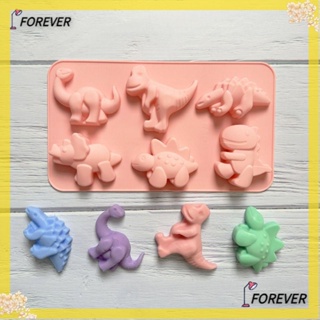 FOREVER แม่พิมพ์ซิลิโคน รูปไดโนเสาร์ 3D สีชมพู สําหรับทําเค้ก เบเกอรี่ DIY