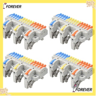 Forever บล็อกขั้วต่อสายไฟ 600 โวลต์ เข้า 3 ออก 15 28-12AWG DIY 4 ชิ้น