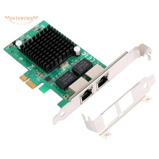 Gigabit Ethernet Pci-E การ์ดอะแดปเตอร์แปลงเครือข่าย 10 100 1000Mbps Rj45 X2 Dual 2 พอร์ต Pcie สําหรับคอมพิวเตอร์ตั้งโต๊ะ