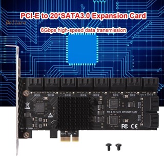 การ์ดจอ 20 พอร์ต PCI-E3.0 6Gbps PCI-E X1 เป็น SATA3.0 สําหรับ Windows Synology MAC NAS LINUX [Bellare.th] 1-3 ชิ้น