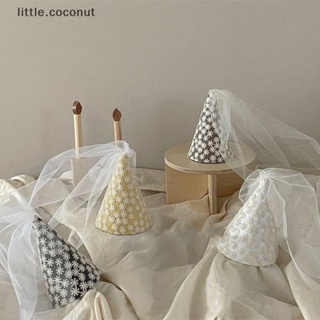 [little.coconut] หมวกผ้ากอซ ปักลายดอกไม้ ดอกเดซี่ สําหรับตกแต่งปาร์ตี้วันเกิดเด็ก