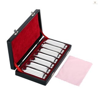 Fw SWAN Harmonica พิณฮาร์โมนิก้า 10 หลุม สีฟ้า พร้อมกล่อง และผ้าเช็ดทําความสะอาด 7 ชิ้น