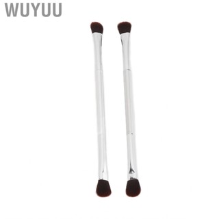 Wuyuu Nose Contour Brush  Portable Eyeshadow Soft Hair Double Ended Ergonomic Silver for Wedding Party