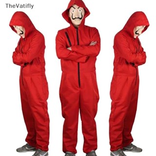 [TheVatifly] ชุดบอดี้สูท จั๊มสูท คอสเพลย์ La Casa De Papel พร้อมหน้ากาก สําหรับปาร์ตี้ฮาโลวีน