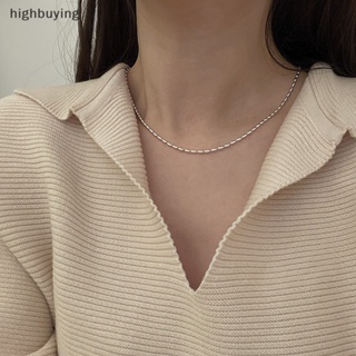 [highbuying] สร้อยคอโช้กเกอร์ ประดับลูกปัด ทรงเรขาคณิต สีเงิน เรียบง่าย แวววาว ละเอียดอ่อน เท่ เบา ไหปลาร้า โซ่ สําหรับผู้หญิง เครื่องประดับแฟชั่นใหม่ พร้อมส่ง