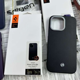 Spigen Enzo (MagFit) เคสโทรศัพท์หนัง สําหรับ iPhone 13 14 Pro Max