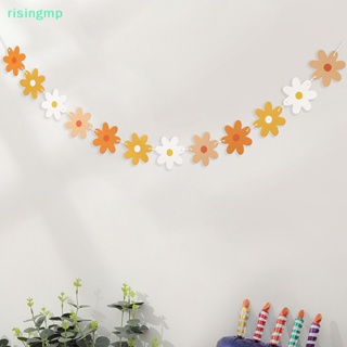 [risingmp] แบนเนอร์กระดาษ ลายดอกเดซี่ สีขาว สไตล์โบโฮ สําหรับตกแต่งปาร์ตี้ ในร่ม