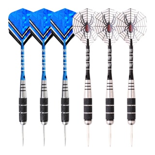 6Pcs Steel Tip Darts Tungsten Barrel Aluminium Shafts Professional Dart Set