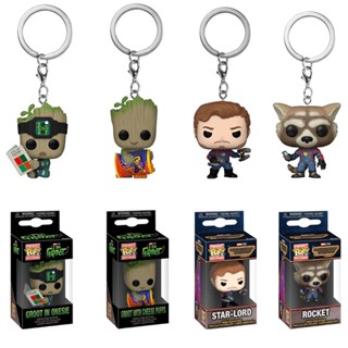 พวงกุญแจฟิกเกอร์ Funko Pop Guardians of The Galaxy 3 Groot Rocket Star Lord สําหรับตกแต่งบ้าน