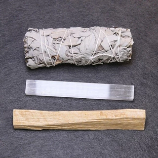 ชุดล้างพลังงาน Cleasi White Sage Smudge Sticks Palo Santo ไม้ธูป Sticks Selenite Sticks ในร่มกลิ่น Purifying Air