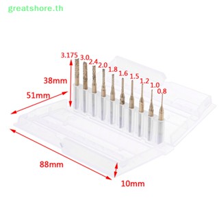 Greatshore ชุดดอกสว่านแกะสลัก PCB CNC 1/8 นิ้ว 0.8-3.175 มม. 10 ชิ้น