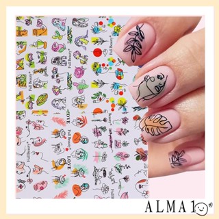 Alma กระดาษฟอยล์ สําหรับตกแต่งเล็บ DIY 10 ชิ้น