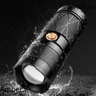 Amber ไฟฉายเลเซอร์ LED 5 โหมด สว่างมาก สีขาว พร้อมจอแสดงผลแบตเตอรี่ สําหรับกลางแจ้ง