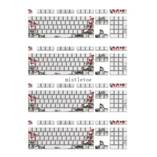 Mis ปุ่มกดคีย์บอร์ด OEM Pbt 108 คีย์ แบบหนา ห้าด้าน สไตล์เกาหลี รัสเซีย ญี่ปุ่น