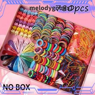 Melodygoods1 กิ๊บติดผมหางม้า แบบยืดหยุ่น สีแคนดี้ ใช้แล้วทิ้ง 780 ชิ้น