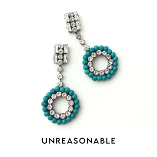 ต่างหู สี Turquoise ต่างหูคลิป ต่างหูก้านเงินแท้ น้ำหนักเบา Unreasonable Accessories UA0716-01