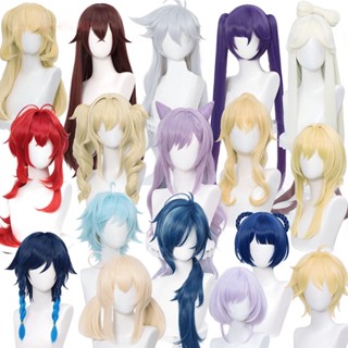 50Styles! Genshin Impact Cosplay Wig Venti Keqing Barbara Diluc Kaeya Noelle Traveler Lumine Aether Amber Heat Resistant