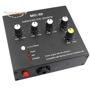 เครื่องขยายเสียงไมโครโฟนคอนเดนเซอร์ MIC-60 พร้อม 48V Phantom Power