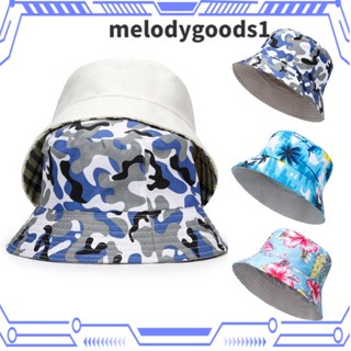 Melodygoods1 หมวกบักเก็ต ผู้หญิง พับได้ ป้องกันรังสียูวี พร้อมเชือกกันลม ปีกกว้าง หมวกกันแดด
