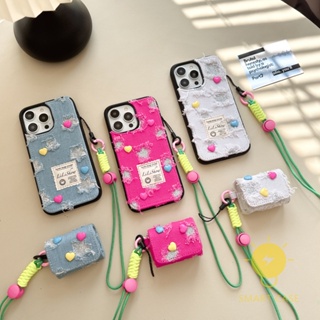 For เคสไอโฟน 14 Pro Max [Relax Ripped Jeans Denim Heart] เคส Phone Case For iPhone 14 Pro Max Plus 13 12 11 For เคสไอโฟน11 Ins Korean Style Retro Classic Couple Shockproof Protective TPU Cover Shell