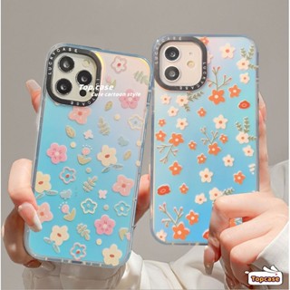 เคสโทรศัพท์มือถือแบบนิ่ม ใส ลายดอกไม้ เคลือบสองด้าน สําหรับ IPhone14 13 12 11 Pro Max 8 7 6 6s Plus X Xr Xs Max SE 2020