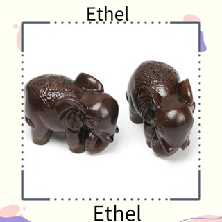 Ethel1 รูปปั้นช้างไม้ธรรมชาติ สําหรับตกแต่งบ้าน 1/2 ชิ้น