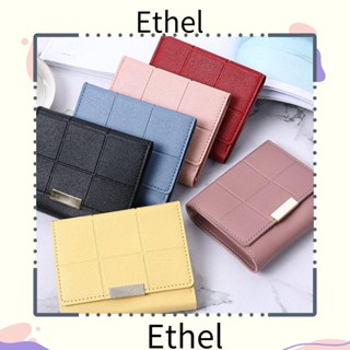 Ethel1 กระเป๋าสตางค์ กระเป๋าใส่บัตร สามทบ แบบพกพา สําหรับผู้หญิง