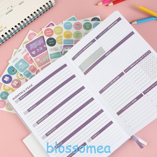 Blossomea สมุดแพลนเนอร์ แพลนเนอร์ แพลนเนอร์ ภาษาอังกฤษ ขนาด A5 เดือน