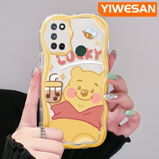 เคสโทรศัพท์มือถือแบบนิ่ม ใส กันกระแทก ลายการ์ตูนหมีน้ําผึ้ง สีมาการอง สําหรับ Realme 7 Pro 7i C17 Narzo 20 Pro