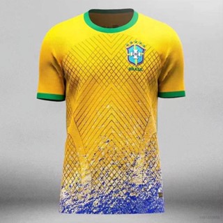 เสื้อกีฬาแขนสั้น ลายทีมชาติฟุตบอล Brazil Jersey 2022 23 ชุดเยือน พลัสไซซ์ เข้าได้กับทุกชุด