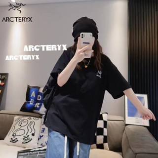 Arcteryx เสื้อยืดแขนสั้น คอกลม ผ้าถัก ขนาดใหญ่ พิมพ์ลายโลโก้ ของแท้ 100% สําหรับผู้ชาย และผู้หญิง