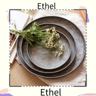 Ethel1 ถาดเหล็ก ทรงกลม สําหรับจัดเก็บขนมปัง ตกแต่งบ้าน