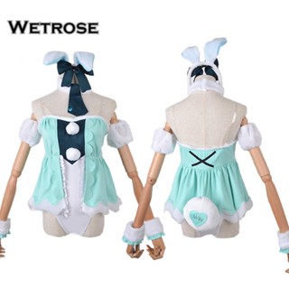 [Wetrose] Hatsune Miku Cos Miku ชุดคอสเพลย์ กระต่าย สีขาว สําหรับผู้หญิง