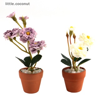 [little.coconut] กระถางดอกกุหลาบจิ๋ว เฟอร์นิเจอร์ สําหรับตกแต่งบ้านตุ๊กตา 1:12