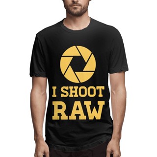 เสื้อเชิ้ตคอกลม ผ้าฝ้ายแท้ พิมพ์ลาย I Shoot Raw แฟชั่นสร้างสรรค์ สําหรับเพื่อน