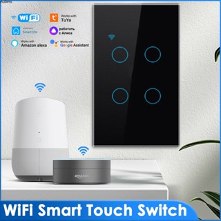 Tuya Wifi Wi-fi Smart Touch Switch 100-250v Life/tuay App Remote 1/2/3/4 Gang Voice Light Alex Aube