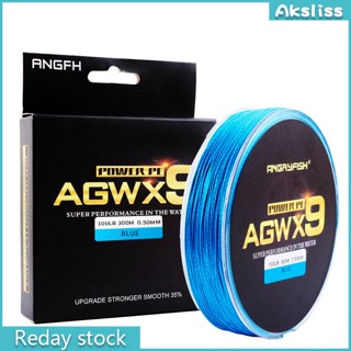 Aks Angryfish Agwx9 สายเบ็ดตกปลา แบบถัก 300 เมตร สําหรับตกปลา