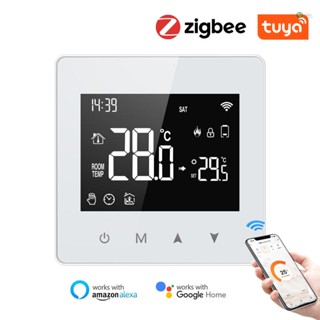 [พร้อมส่ง]Tuya Zigbee เครื่องควบคุมอุณหภูมิอัจฉริยะ หน้าจอ LCD ปรับอุณหภูมิได้ ขนาดกะทัดรัด สําหรับหม้อไอน้ําแก๊ส