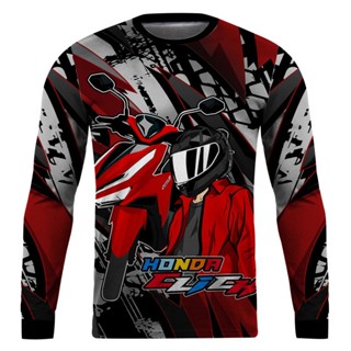 เสื้อแขนยาว v2 honda click premium dri-fit สําหรับขี่จักรยาน yamaha