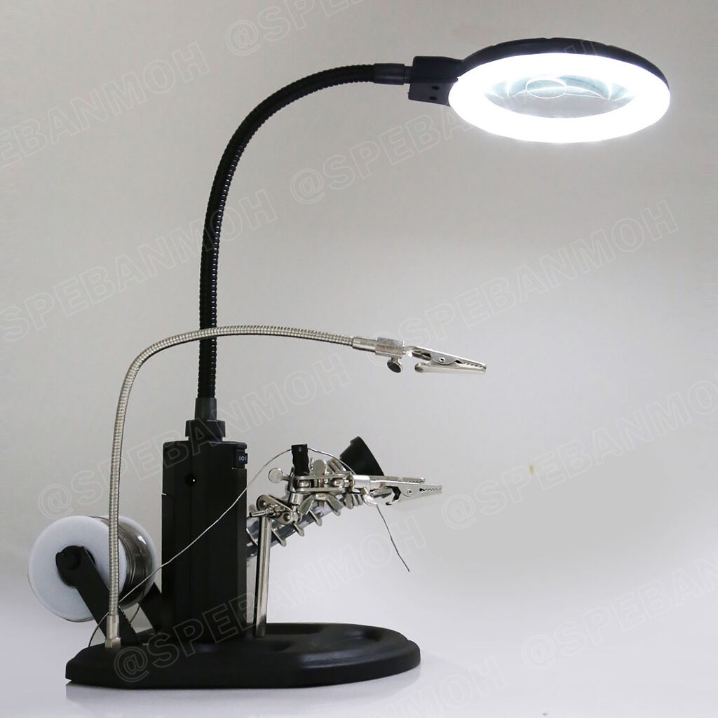 ST-308L แท่นวางหัวแร้ง + แท่นจับชิ้นงานบัดกรี พร้อมไฟ LED ส่องชิ้นงาน และ ช่องใส่ตะกั่ว Tin wire racj Adjustable PCB ... - รูปที่ 5