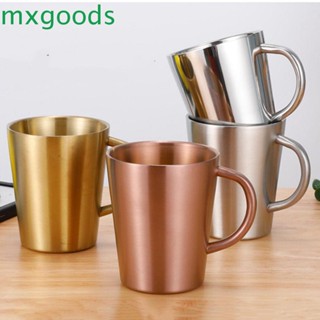 Mxgoods แก้วมักสเตนเลส พร้อมหูจับ กันลวก สําหรับใส่เครื่องดื่ม กาแฟ เบียร์