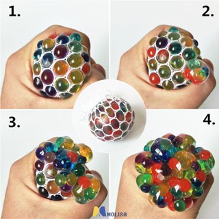 ลูกบอลบรรเทาความเครียดบรรเทาความดันลูกบอล Hand Fidget Toy Rainbow Novetly Squeeze Ball ตาข่าย Squishy Balls MOLISA MOLISA