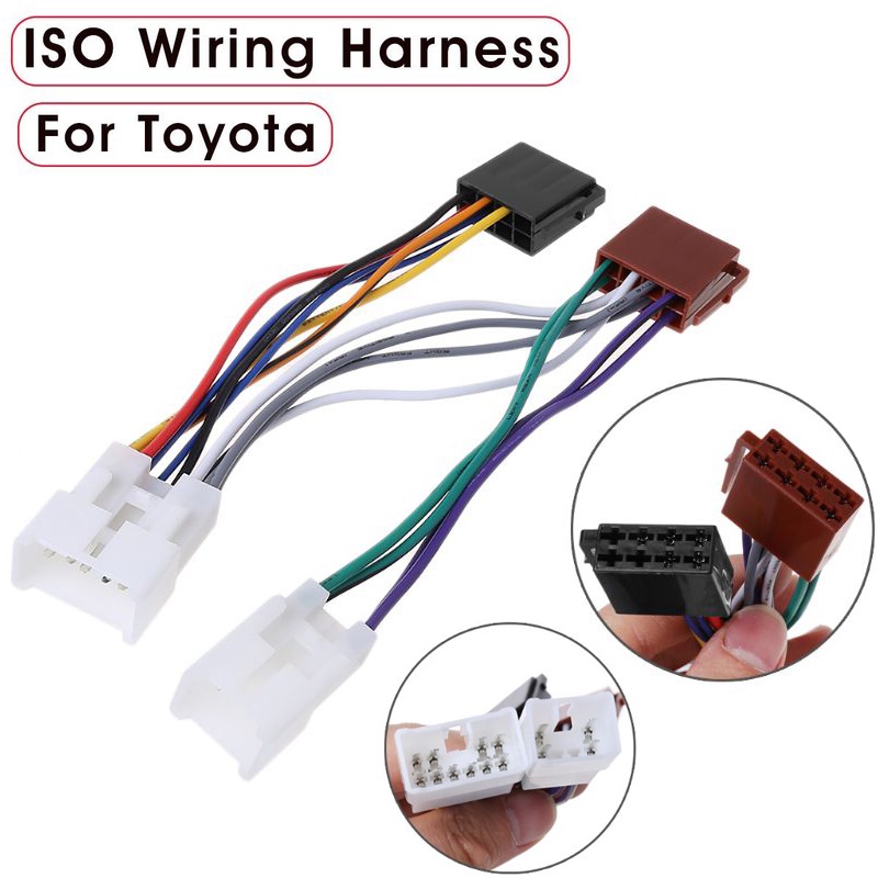 อะแดปเตอร์ปลั๊กเชื่อมต่อวิทยุสเตอริโอ ISO สําหรับ Toyota Vios Camry Corolla RAV4 Aurion Avensis