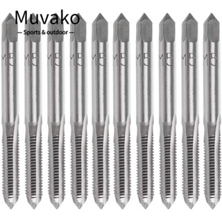 Muvako ดอกต๊าปเกลียว เหล็ก ความเร็วสูง M5X0.8 มม. สีเงิน สําหรับงานโลหะ