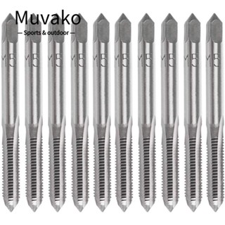 Muvako ดอกต๊าปเกลียว เหล็ก ความเร็วสูง M5X0.8 มม. สีเงิน สําหรับงานโลหะ