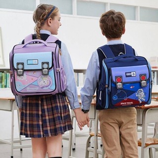 New Horizontal Schoolbag Elementary School Boy Girls Spine Protection Durable Stain-Resistant Campus Same Style Grade 1-2-3-6 CNgX