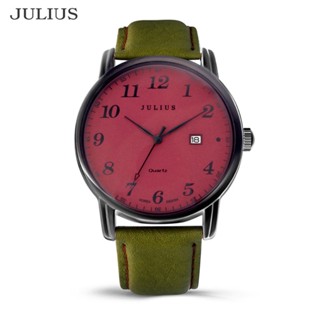 Ship tomorrow JULIUS JA-508 Fashion Quartz Watch Leather Strap Waterproof Calendar Watch