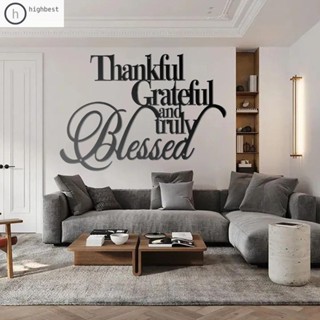 [Highbest.th] แผ่นโลหะ ลาย Thankful Grateful Truly Blessed สําหรับตกแต่งห้องนอน ห้องนั่งเล่น